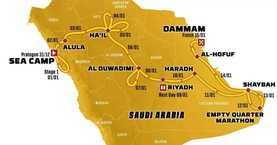 Dakar Rally 2023 útvonal